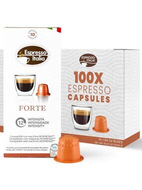 Nespresso Compatible Coffee Pods 100ct Dark Roast Forte | Espresso Italia